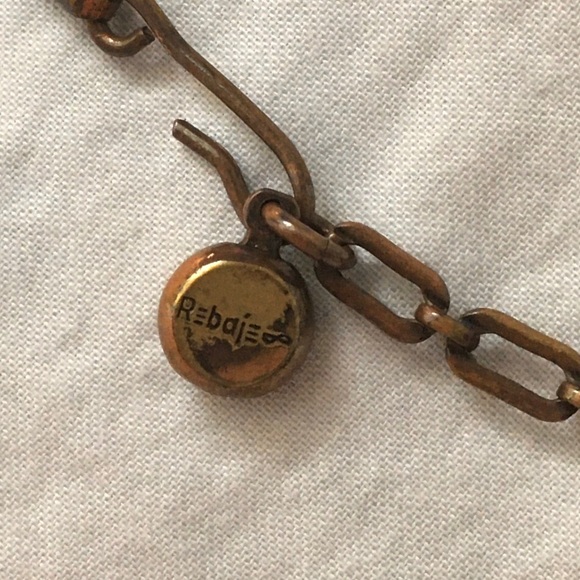 REBAJES Modernist Artist Copper Necklace - 1960 - 17 in long x 1 1/4 in - Picture 5 of 5